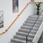 Non-Slip Wooden Stair Handrail 1ft-20ft, Wall Mounted Indoor Railing, Natural Pine for Elderly & Disabled, Easy Installation with Rail Brackets, Safe & Sturdy Support
