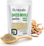 Dr. HERBALIST Safed Musli Powder 200g - Pure Chlorophytum Borivilianum (White Musli) with Saponins | Supports Men's Vitality & Reproductive Wellness* | Ayurvedic Vajikaran | Halal