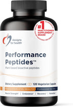 Designs for Health Performance Peptides - Supports Muscle Health, Healthy Aging & Body Composition - Plant-Based Peptide Muscle Recovery Supplements (120 Capsules)