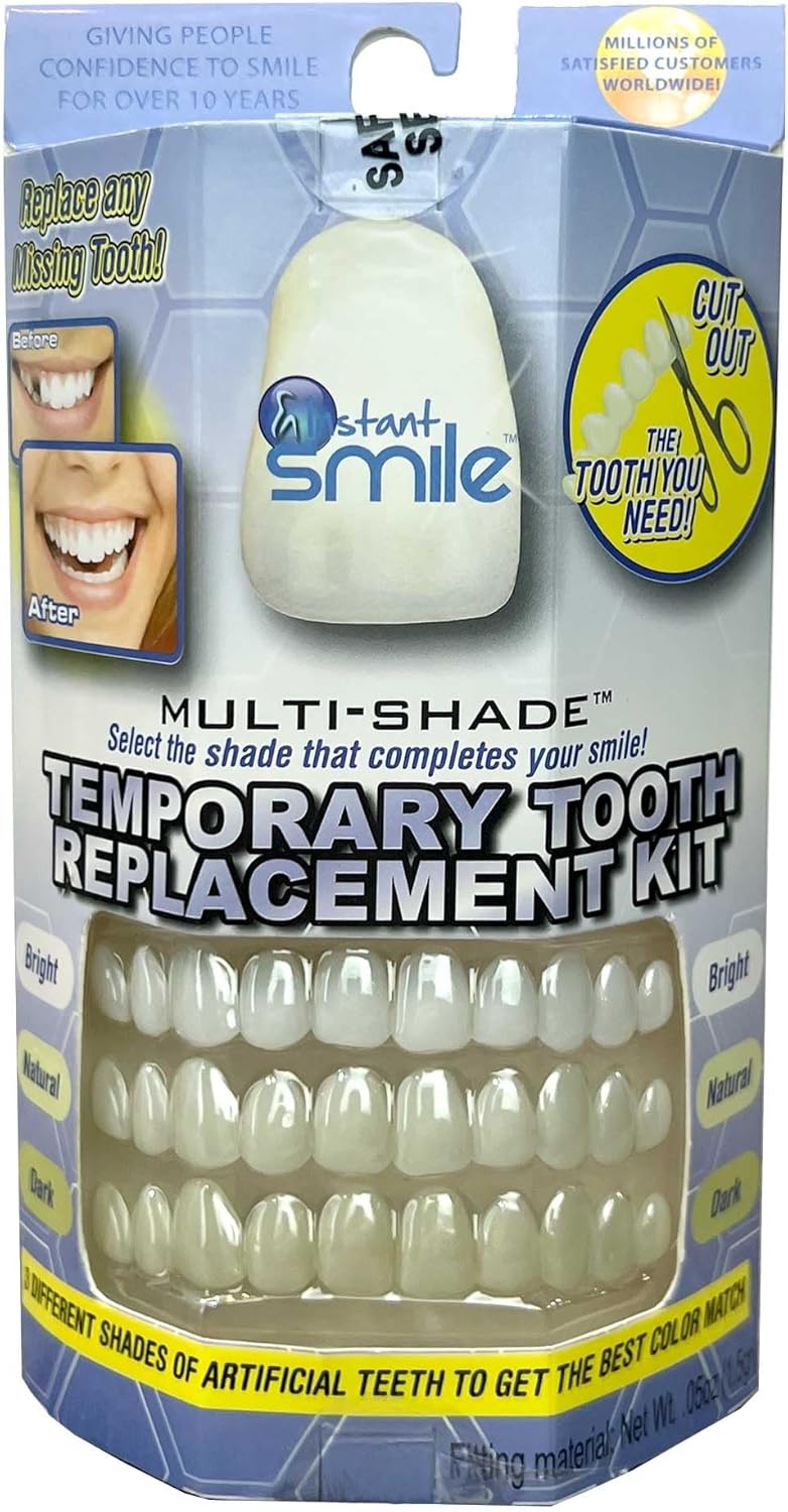 Instant Smile MULTISHADE Patented Temporary Tooth Repair Kit. A Realistic Looking Fix for a Missing or Broken Tooth.