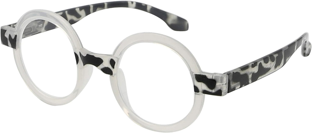 Eyekepper Round Reading Glasses for Women Retro Readers Eyeglasses - Black/Tortoise +3.00