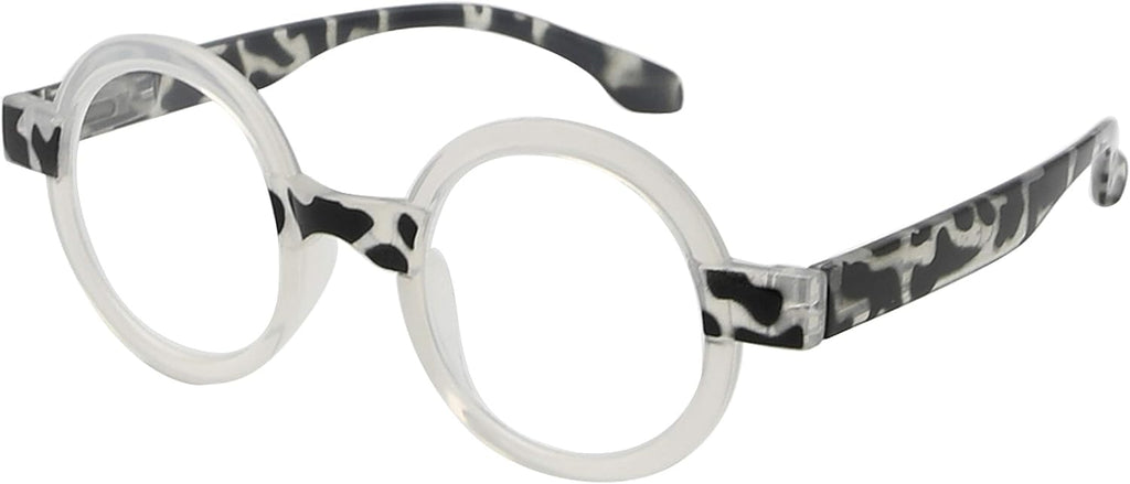 Eyekepper Round Reading Glasses for Women Retro Readers Eyeglasses - Black/Tortoise +3.5