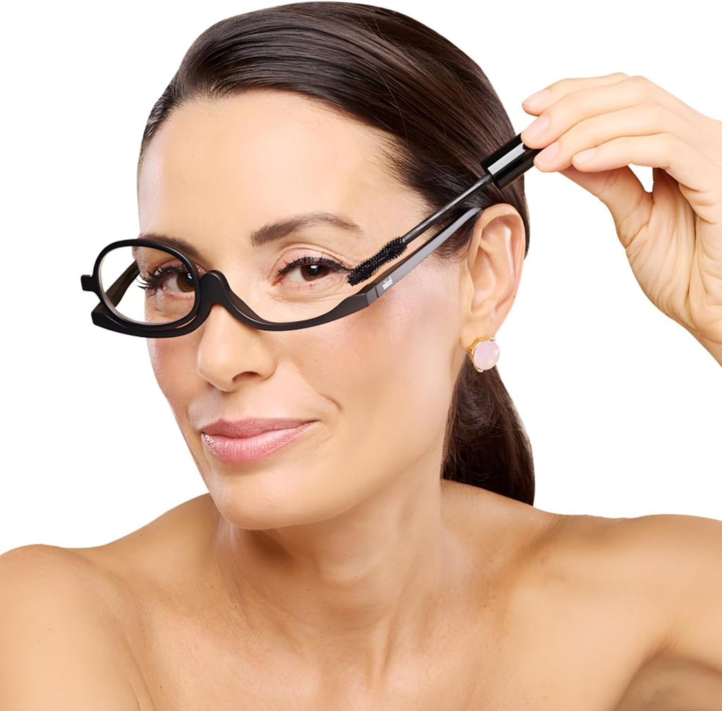VICCI Makeup Reading Glasses | Flip-Up Cosmetic Readers for Women | Reversible Magnifying Eyeglasses for Undereye Application