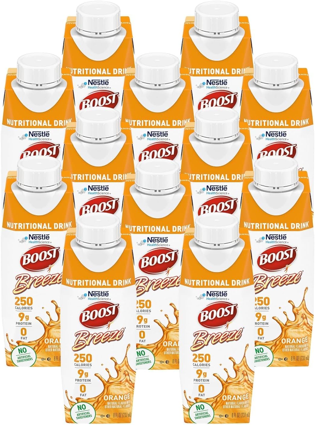 Boost Breeze Nutritional Drink Orange 8 Fl Oz (Pack of 12)