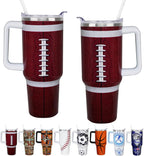 40 oz Boy Football Water Bottle Gifts Tumbler with Handle Straw Lid 40oz Football Lover Gift Double Stainless Steel Insulated Football Cup Travel Coffee Mug Football Water Bottles for Boys