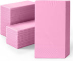 Pink Dinner Napkins Disposable 8" x 4" Folded - 40 Pcs 2 Ply Pink Napkins Disposable Paper Guest Towels for Bathrooms, Dinners, Everyday Parties & Party Supplies