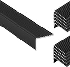 10 Pcs 36in x1.2in Stair Edge Protector,Aluminum Alloy L-Shaped Non-Slip Metal Stair Nosing,Indoor Outdoor Waterproof Tread Stair Nose Molding Stair Edging Stair Edge Trim (3Ft,Black,10 Pcs)