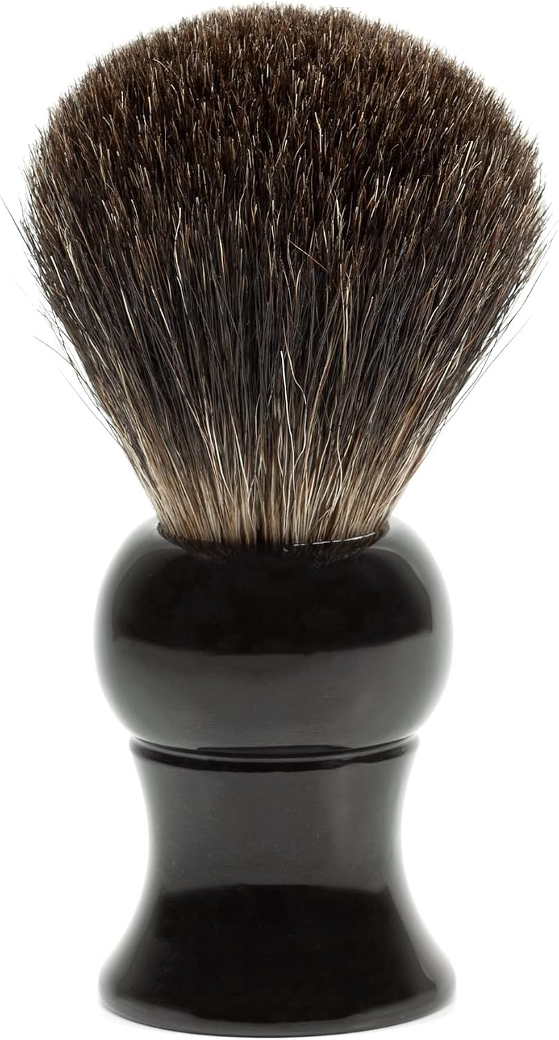 Fendrihan Pure Black Badger Shaving Brush with Black Handle