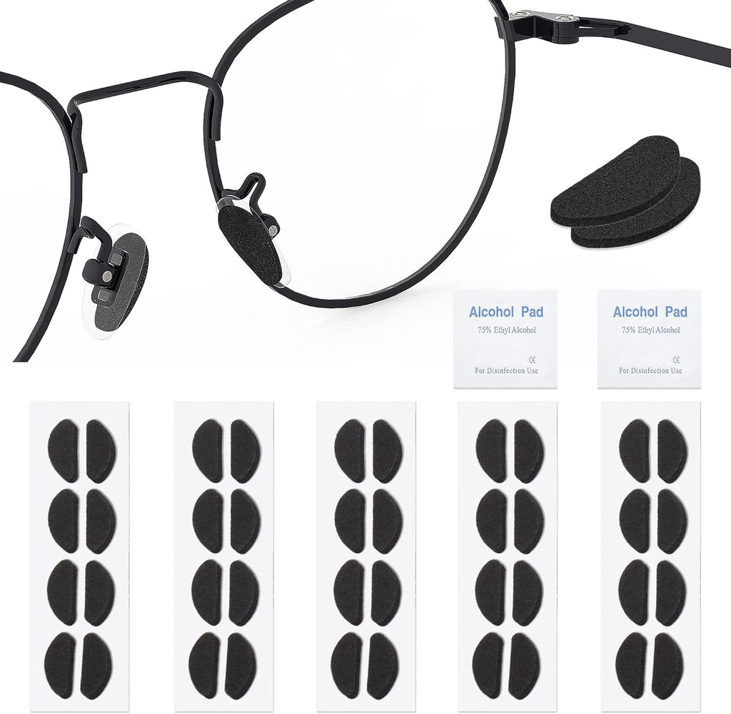 SooGree 20Pairs Soft Foam Nose Pads, 1.5MM Thick Cushion Self Adhesive Glasses Nose Pads Anti-Slip Nose Pieces Grips for Eyeglasses Sunglasses Reading Glasses, Comfortable Replacement Stick On Nosepad