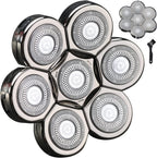 7 Blades Head Shaver Replacement Heads Electric Shaver Universal Replacement Blade Head Electric Razor for Men (7D Silvery)