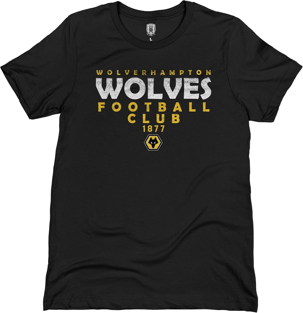 Wolverhampton Wonderers FC Wolves Cotton T-Shirt - Black