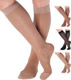 ABSOLUTE SUPPORT - Compression Stockings for Women 20-30mmHg - Sheer Graduated Support Knee High for Varicose Veins Circulation, Edema, Arthritis, Leg Pain - Nude, Medium - A205NU2