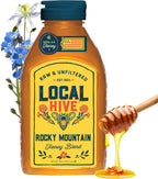 Local Hive Rocky Mountain Raw & Unfiltered – 16 oz | 100% Pure U.S. Honey | Natural Sweetener Sourced from American Bees & Beekeepers | Medium-Bodied Regional Flavor | Ideal for Tea, Baking & Cooking