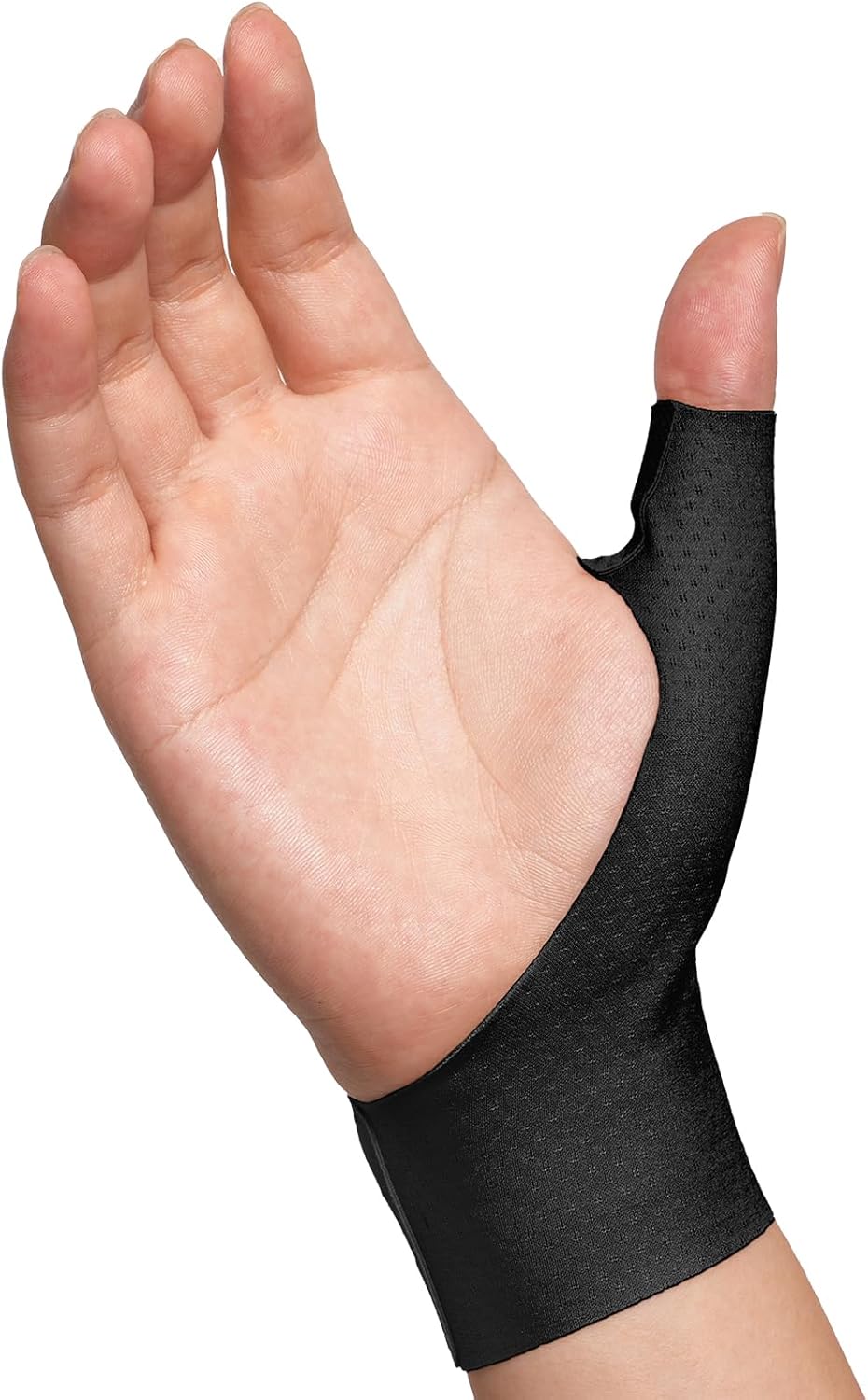 VELPEAU Elastic Thumb Wrist Support Brace (Pack of 2), Splashproof Compression Sleeve for Arthritis Pain, Tendonitis, Sprains, Sports, Splint Liner, Fits Left & Right Hands (Long Version - Black, Small)