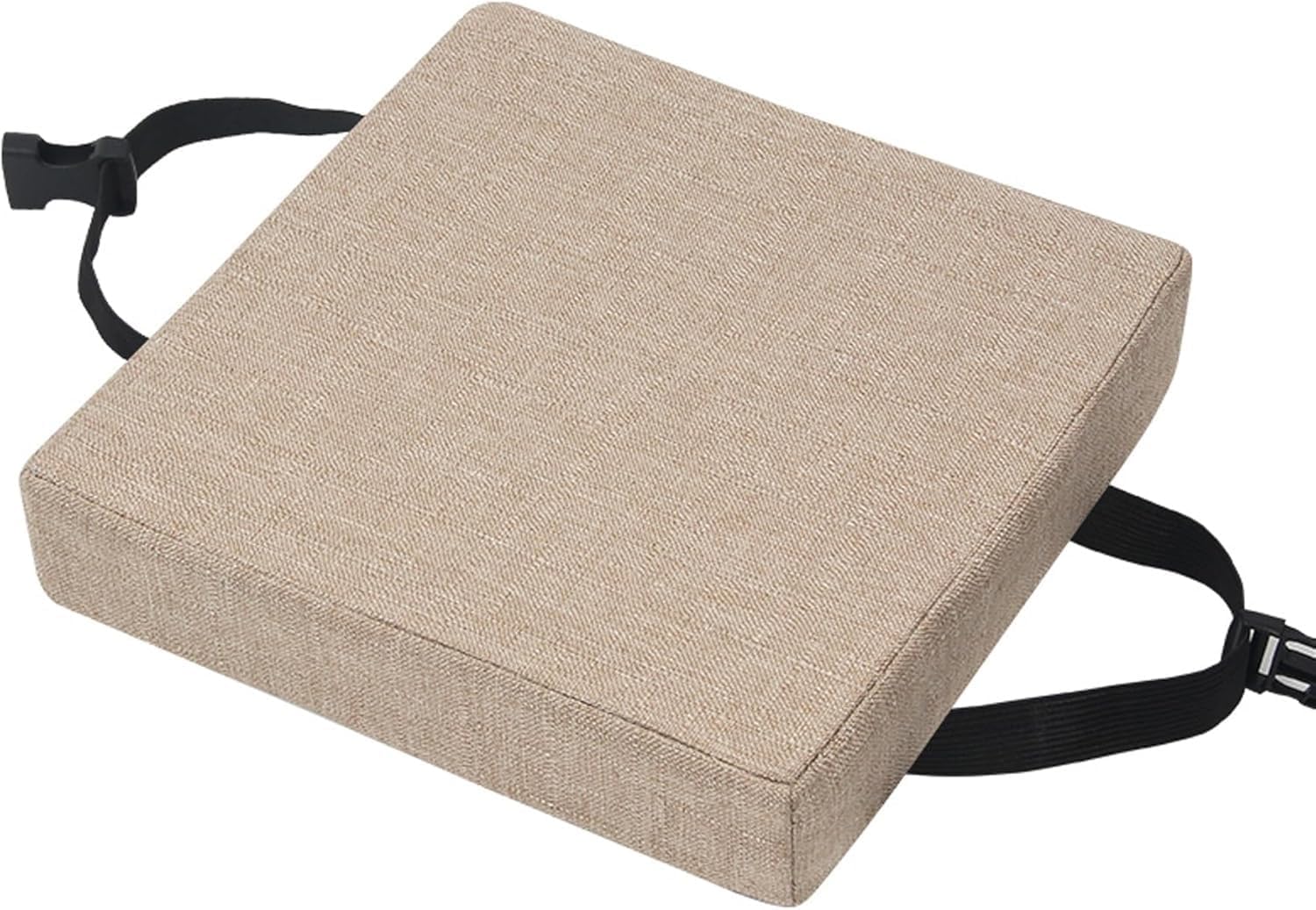Square Chair Cushion Non-Slip, Bar Stool with Ties ，Cotton Linen Fabric, High-Density Foam Fill, Machine Washable, Indoor/Outdoor Use(Oatmeal,10x10x2 in)