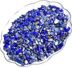 Natural Lapis Lazuli Tumbled Chips Crushed Crystal Stone, 7-9mm Polished Healing Crystal Chips Healing Reiki Crystal Jewelry Making Home Decoration