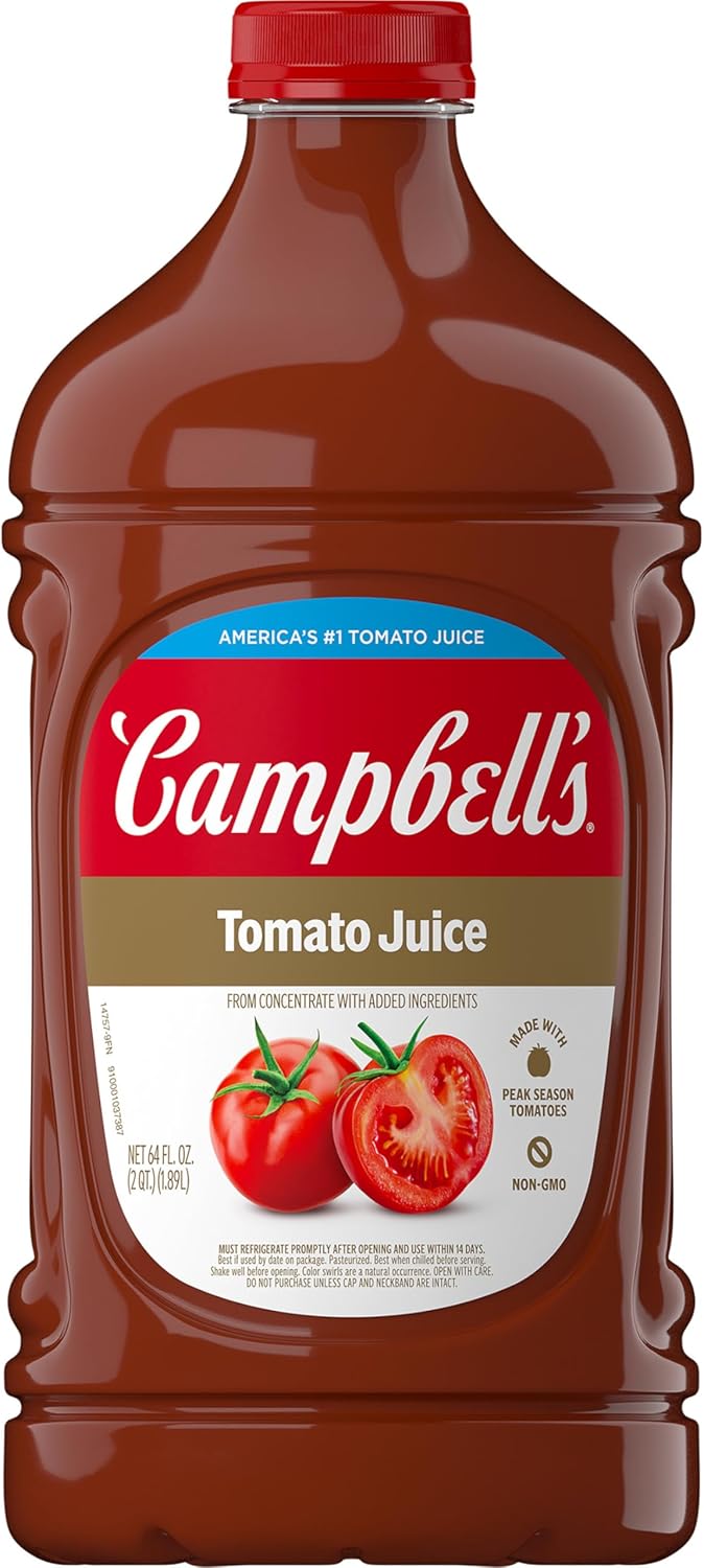 Campbell's Tomato Juice, 100% Tomato Juice, 64 oz Bottle