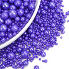 Dazzjoy Edible Pearl Purple Sugar Sprinkles, 130g/4.58oz, Purple Ball Pearls Sprinkles for Cake Decorating, Cupcake Toppers, Baking Cake Decoration, Easter Wedding Party Holiday Supplies