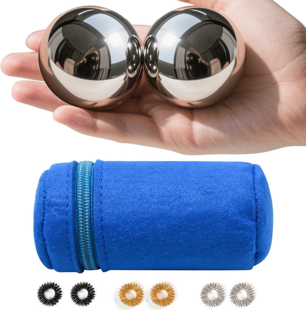 1.5-inch Stainless Steel Chiming Baoding Balls – Hand Exercise & Meditation Tools for Stress Relief, Office or Home Use (1.5inch)