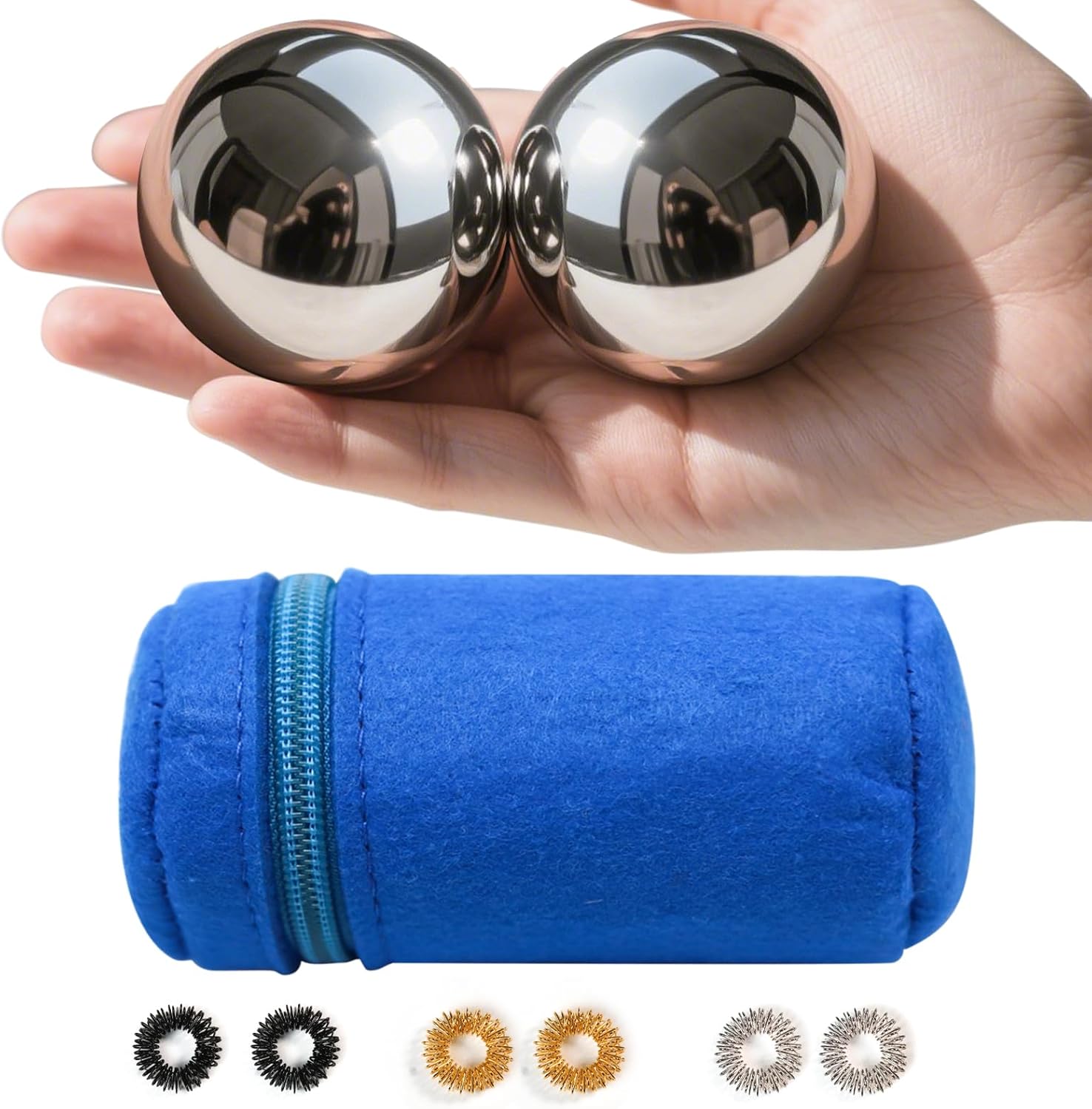 1.5-inch Stainless Steel Chiming Baoding Balls – Hand Exercise & Meditation Tools for Stress Relief, Office or Home Use (1.5inch)