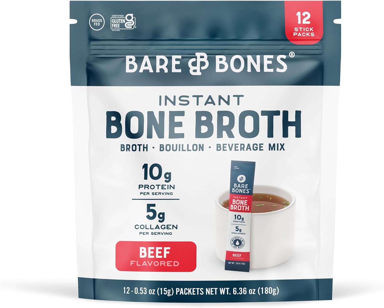 Bare Bones Beef Broth 12ct