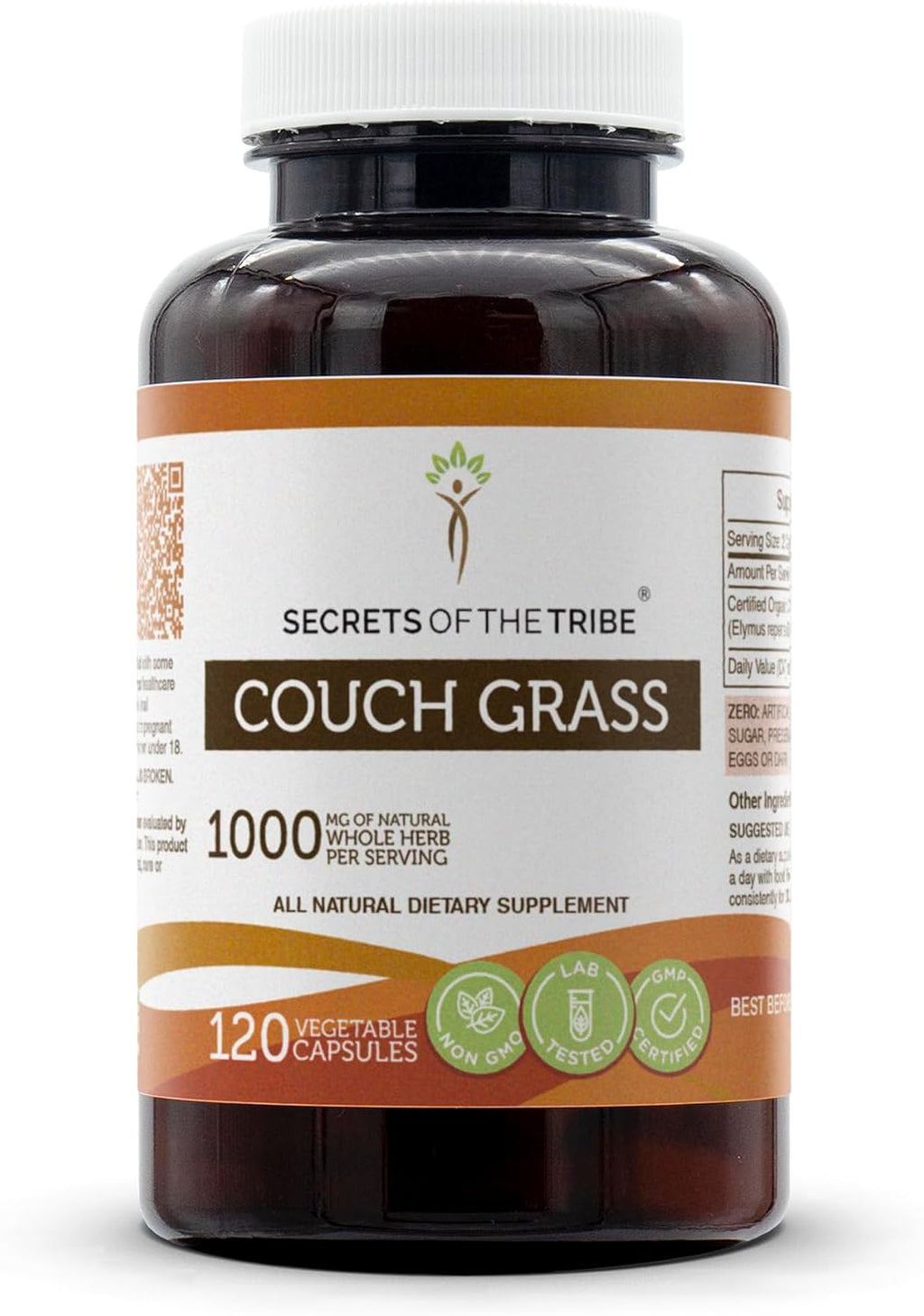 Secrets of the Tribe Couch Grass 120 Capsules, 1000 mg, Couchgrass (Couch Grass, Elymus repens) Dried Root (120 Capsules)
