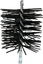 Midwest Hearth Poly Chimney Cleaning Brush, Round Polypropylene Bristles, Galvanized Steel Stem, 1/4" NPSM Fitting for Fiberglass Rod Kits, Made in USA – 8-Inch Round