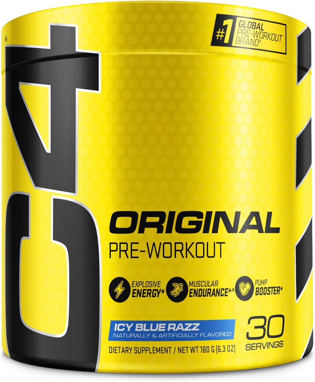 C4 Original Pre-Workout Powder For Endurance, Focus & Performance with 150mg Caffeine, Beta-Alanine, Creatine, Zero Sugar, 30 Servings, Icy Blue Razz