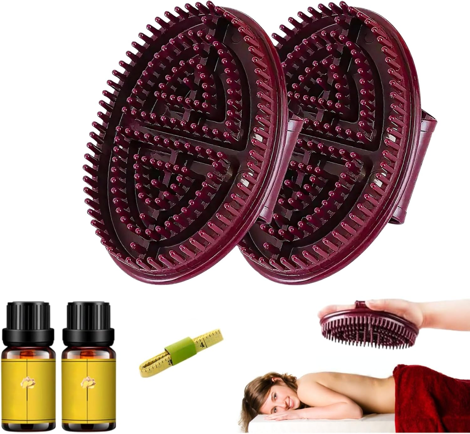 2pcs Meridian Brush Massage, 2025 New Meridian Massage Pressure Brush, Whole Body Essential Oil Massage Brush, Professional Custom Portable Handheld.