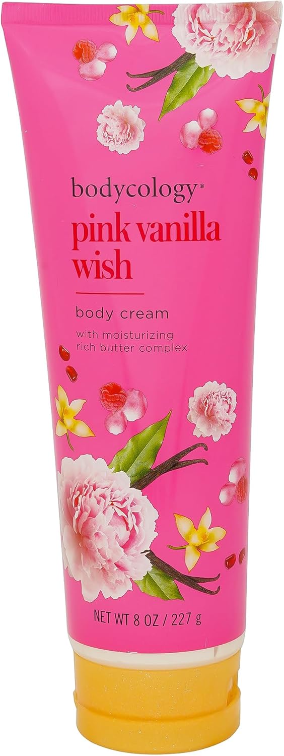Bodycology Shea Butter Body Cream, Pink Vanilla Wish, 8 oz
