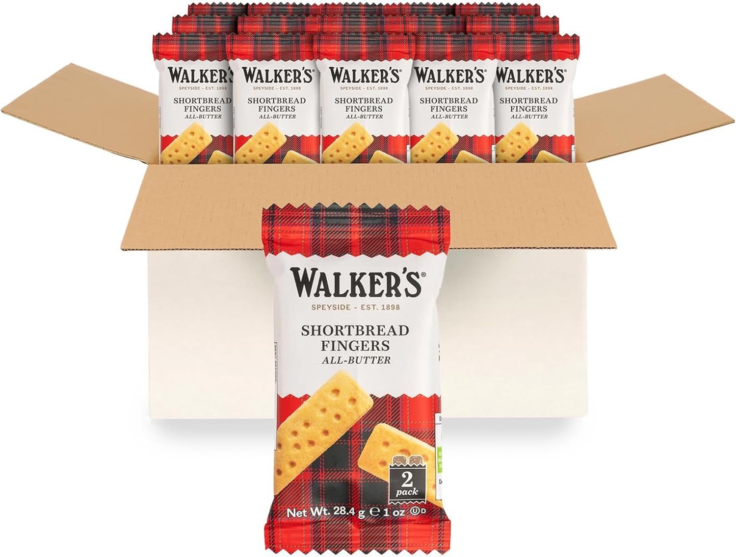 Walker's Shortbread Fingers, Pure Butter Shortbread Cookies, 1 Oz Snack Packs (Pack of 150)
