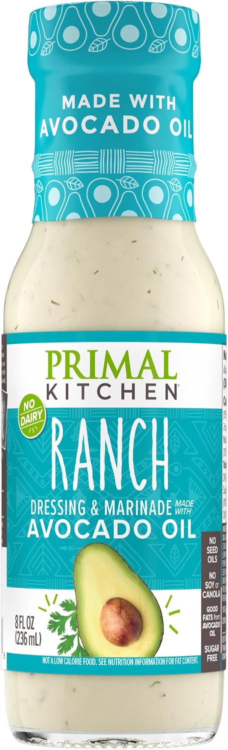 Primal Kitchen Ranch Salad Dressing & Marinade made with Avocado Oil, Whole30 Approved, Paleo Friendly, and Keto Certified, 8 Fluid Ounces