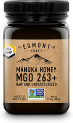 Egmont Honey MGO 263+ / UMF 10+ - NON-GMO, Kosher, Recycled plastic jar, Traceable 100% Pure & Raw Authentic New Zealand Honey (500g)