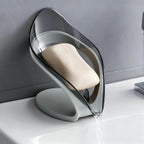Leaf-Shaped Soap Dish – Premium Soap Bar Holder with Self-Drainage System – Bar Soap Holder for Shower, Bathroom Sink, Kitchen – Waterfall Soap Dish with Stand