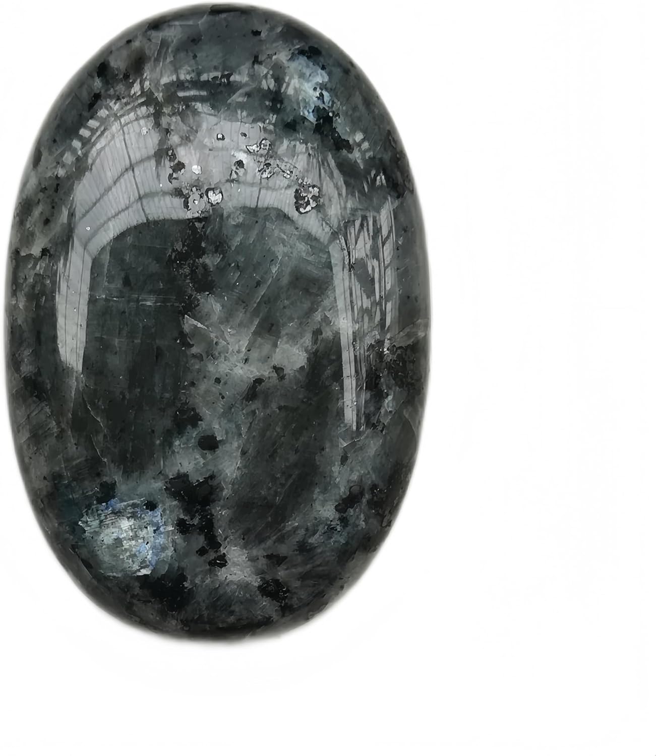 Natural Black Labradorite Oval Shaped Palm Crystal and Healing Spa Energy Massage Stone,Crystal Chakra Body Care Stone