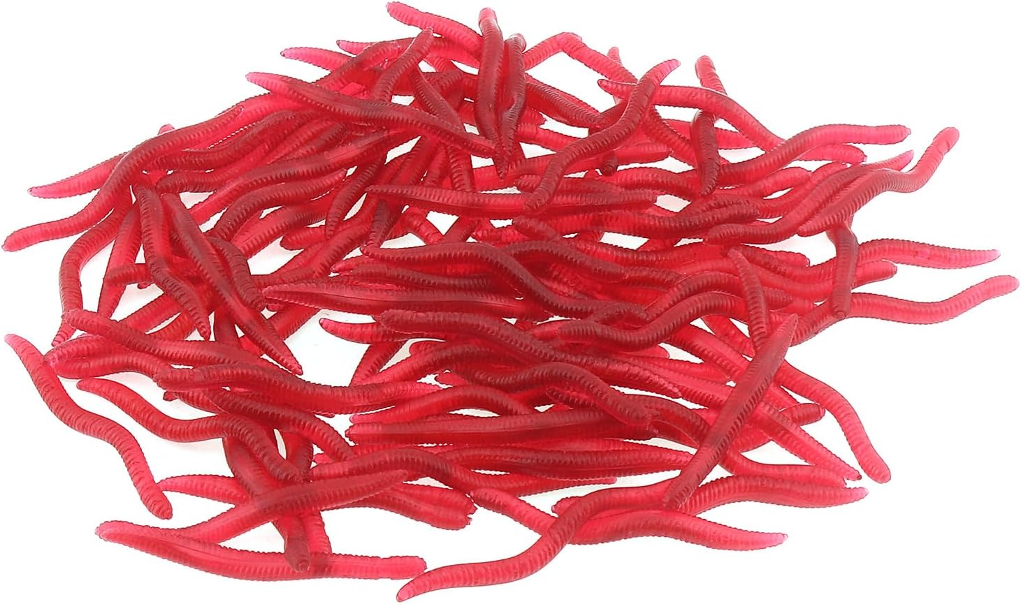 OriGlam 100pcs 1.5inch Simulation Earthworm Fake Worm Soft Fishing Lures, Plastic Fishing Lure Soft Lures Artificial Worm Lures