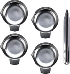 JUXYES 4PCS Metal Weighing Powder Pan with Scoop, Mini Digital Scale Pan Tray Weighing Dish for Reloading, Electronic Scale Tray Powder Measuring Pans for Jewelry Liquid Powder Lab Supplies