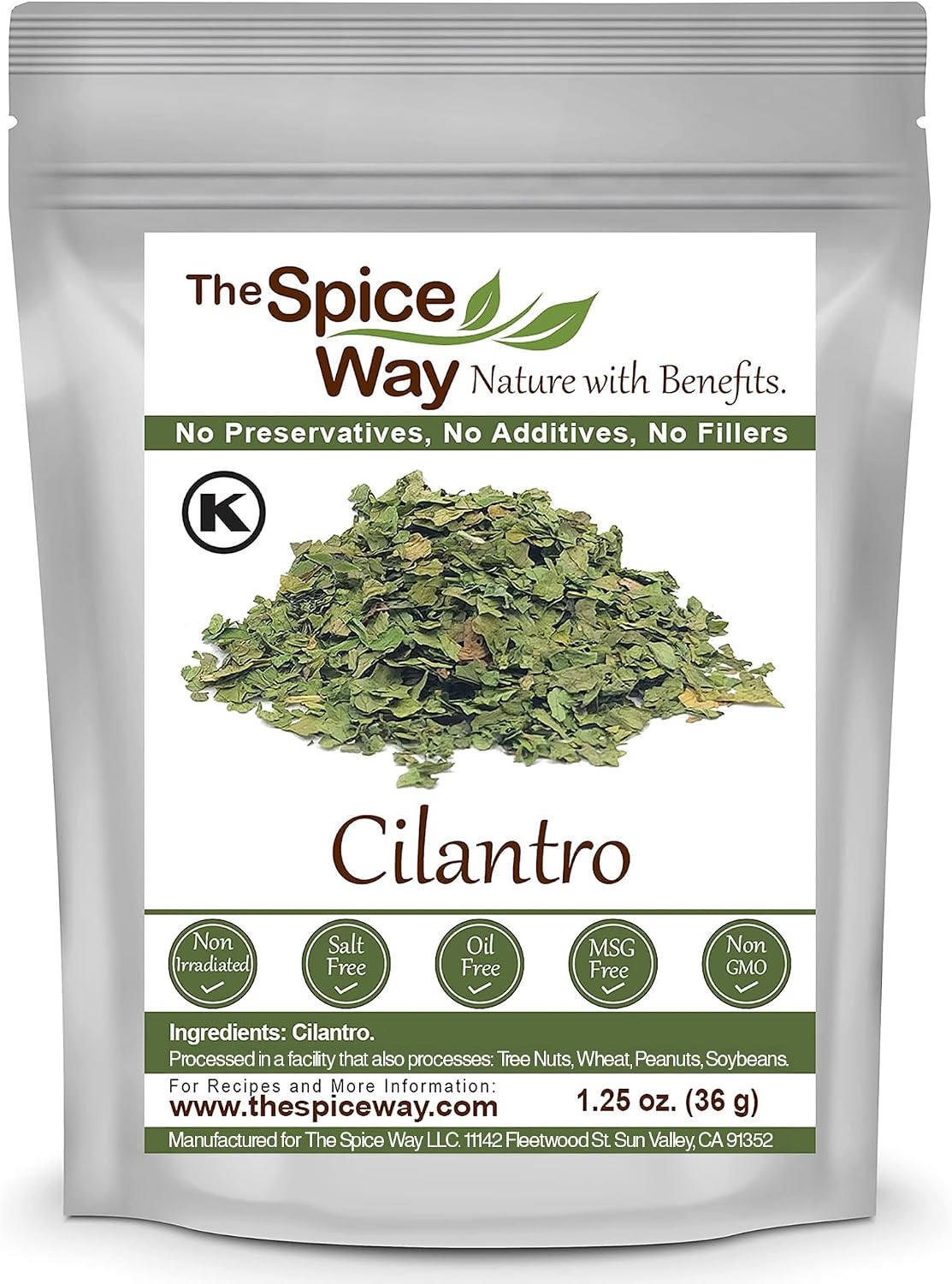 The Spice Way Cilantro Leaves - 1.25 oz - All-Natural Dried Cilantro Leaf Flakes, Perfect for Adding a Burst of Aroma and Taste to Your Cooking, Salads, and Salsas – Dried Seasonings