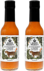 Queen Majesty Hot Sauce - Scotch Bonnet & Ginger Hot Sauce, 5 Fl Oz (2 Pack) - All Natural, Vegan, Gluten Free, Sugar Free, Made in the USA, Featured on Hot Ones