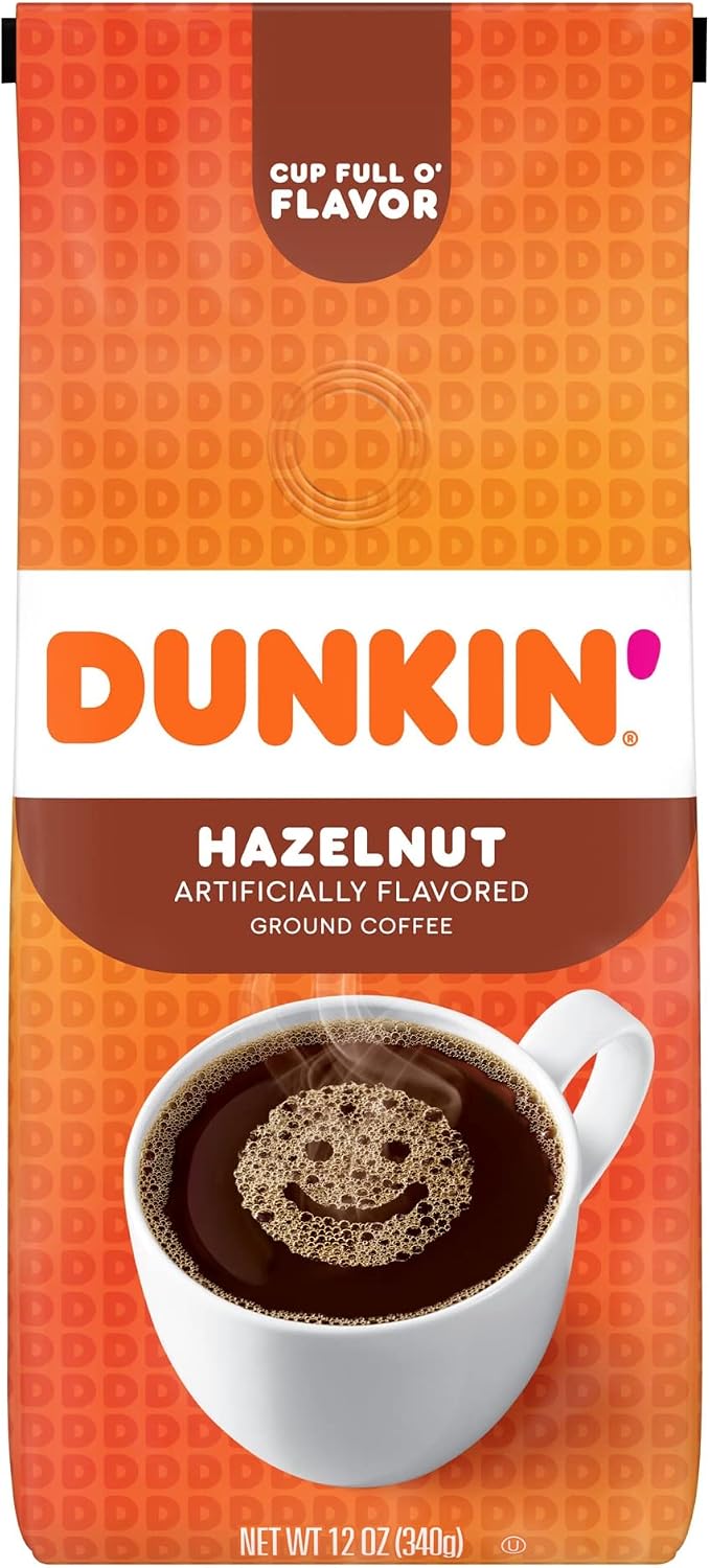 Dunkin' Donuts® Ground Coffee, Hazelnut, 12 Oz Per Bag