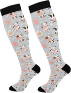 Compression Socks for Women Men, Knee High Athletic Stockings, Running Cycling Sport Travel Nurse Support Socks