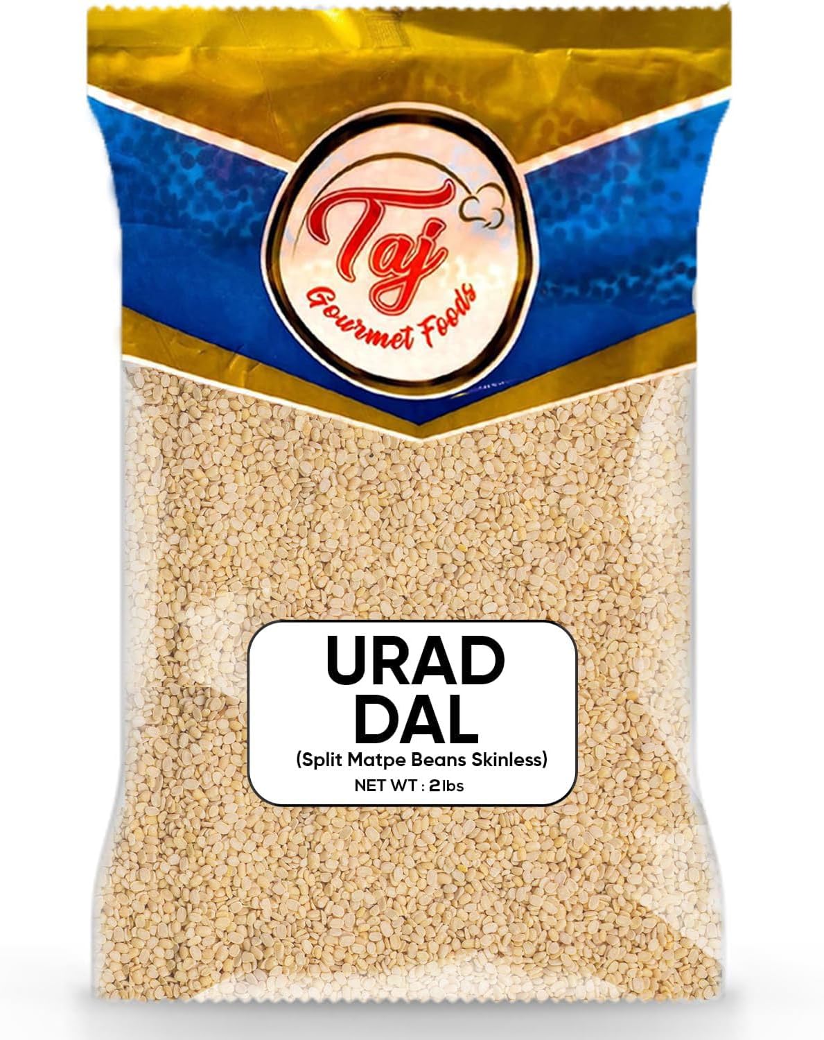 TAJ Urad Dal | 2-Pounds | Indian Origin | Split Matpe Beans