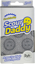 Scrub Daddy Scour Daddy Style, Scourers Non Scratch Scrubbing Sponge, Scouring Pads, Kitchen Sponges for Dishes, Dishwashing Pan Scrubber, Cleaning Supplies, Dish Sponges for Washing up, Pack of 2