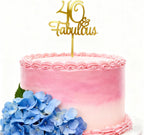 1Pcs Gold 40 & Fabulous Cake Toppers, Acrylic 40 and Fabulous Cake Toppers for Happy 40th Birthday Cheers to 40 40th Anniversary Party Cake Decorations Supplies