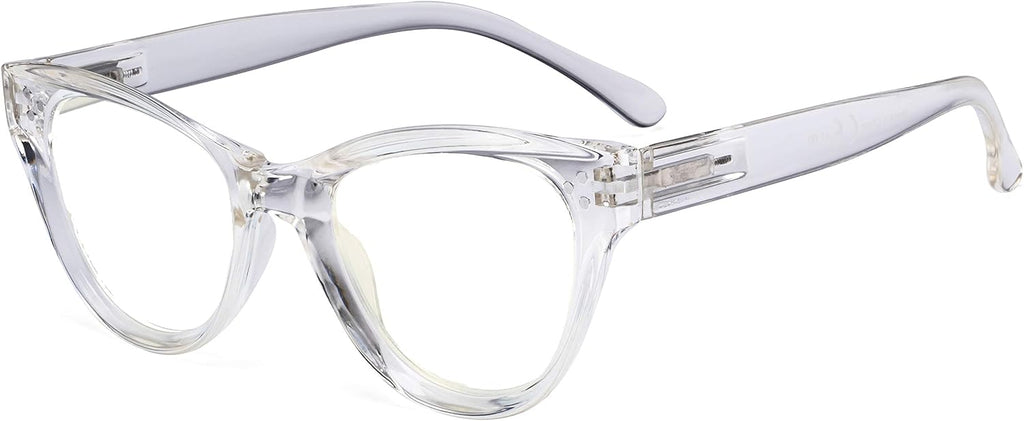 Eyekepper Cateye Design Reading Glasses Oversized Readers for Women Reading - Transparent Frame +1.75