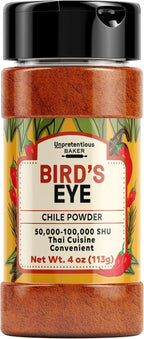 Unpretentious Bird's Eye Chile Pepper Powder, Thai Chile, 50,000-100,000 SHU, Southeast Asian Cuisine (4 Ounce)