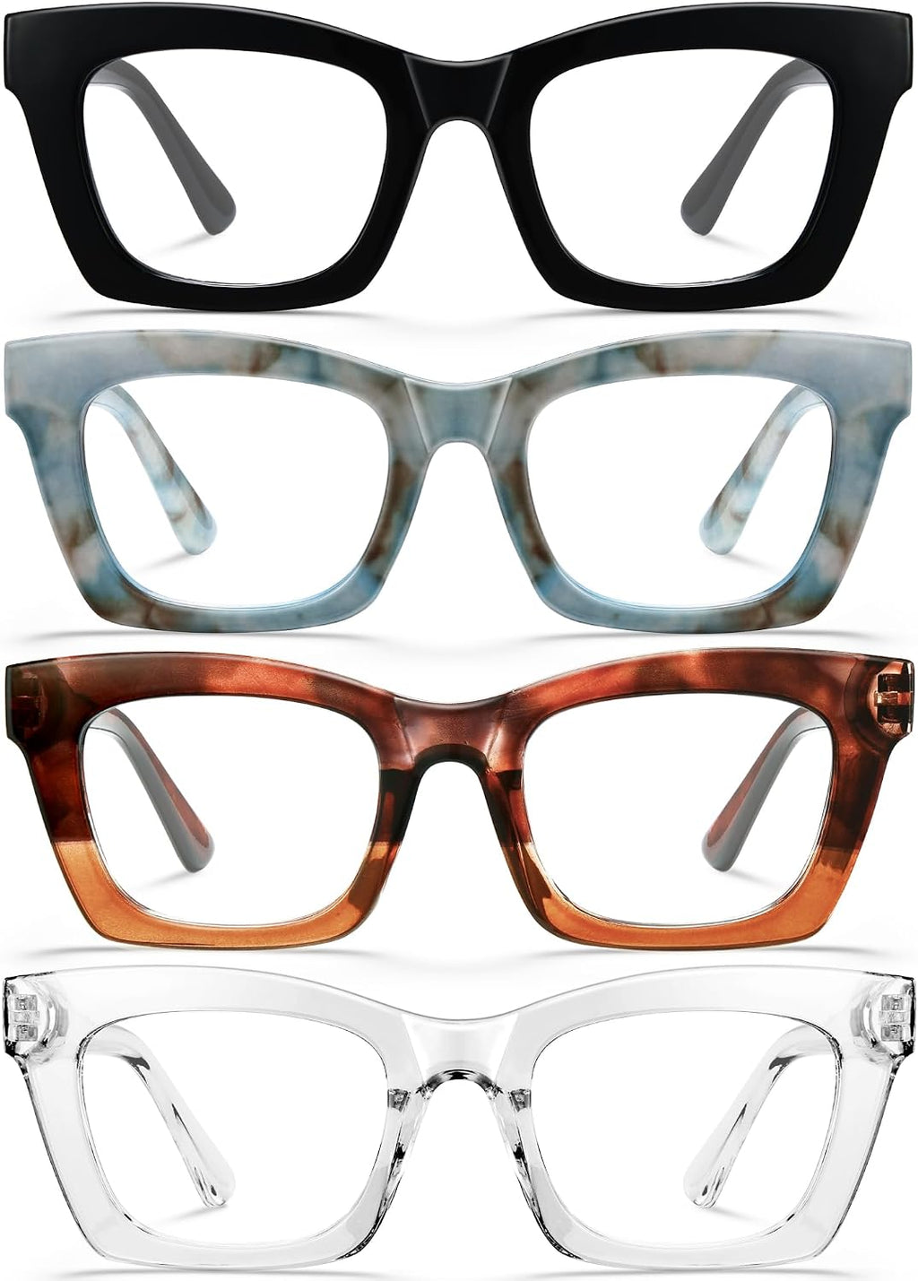 CCVOO Stylish Reading Glasses for Women, Stylish Eyeglasses, Blue Light Readers, Cheaters