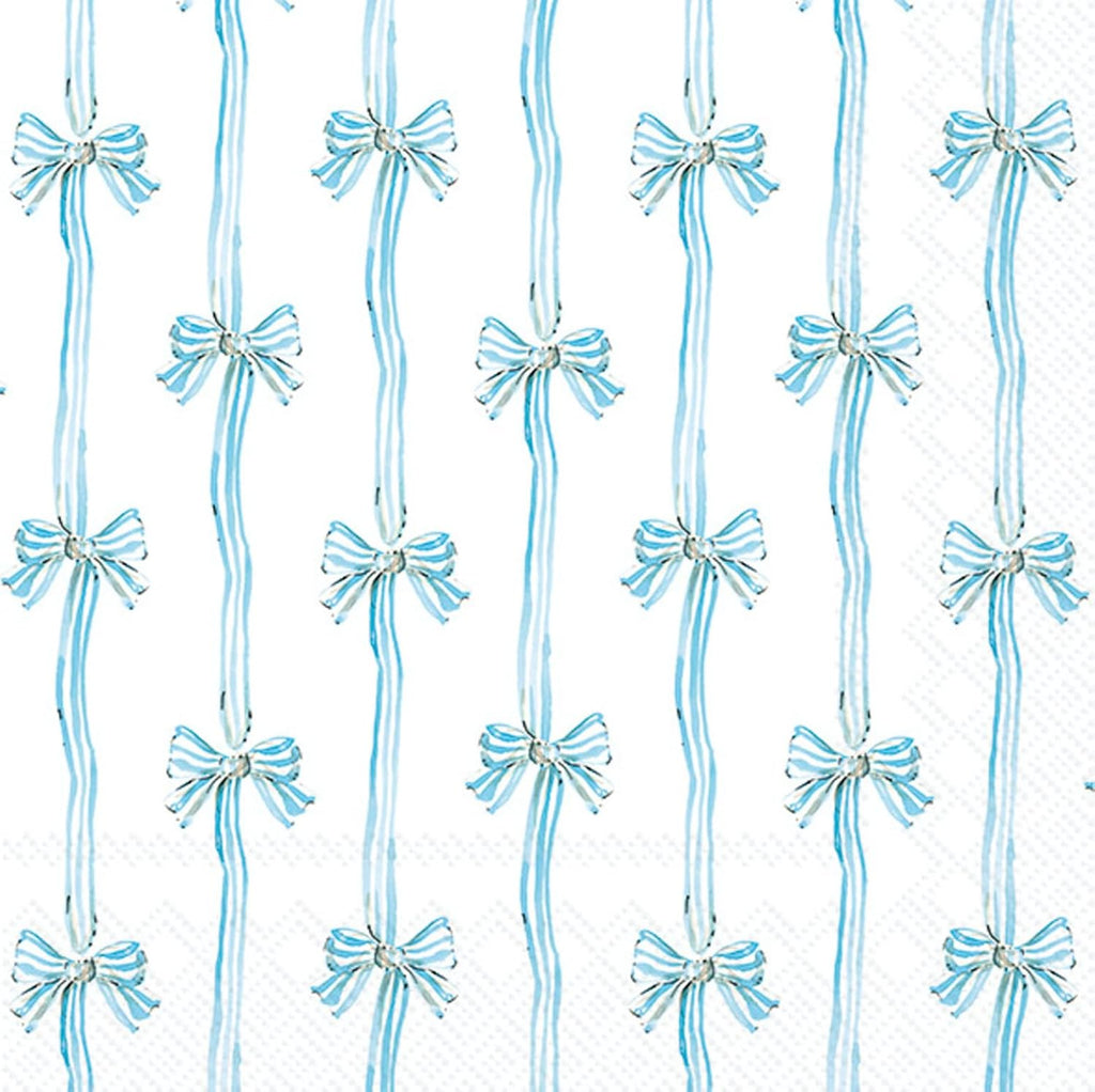 IHR Ideal Home Range Party Napkins Rosanne Beck Disposable 3-Ply Paper Lunch Napkin Pack, 6.5" x 6.5", Baby Toile (Blue), 20-Count