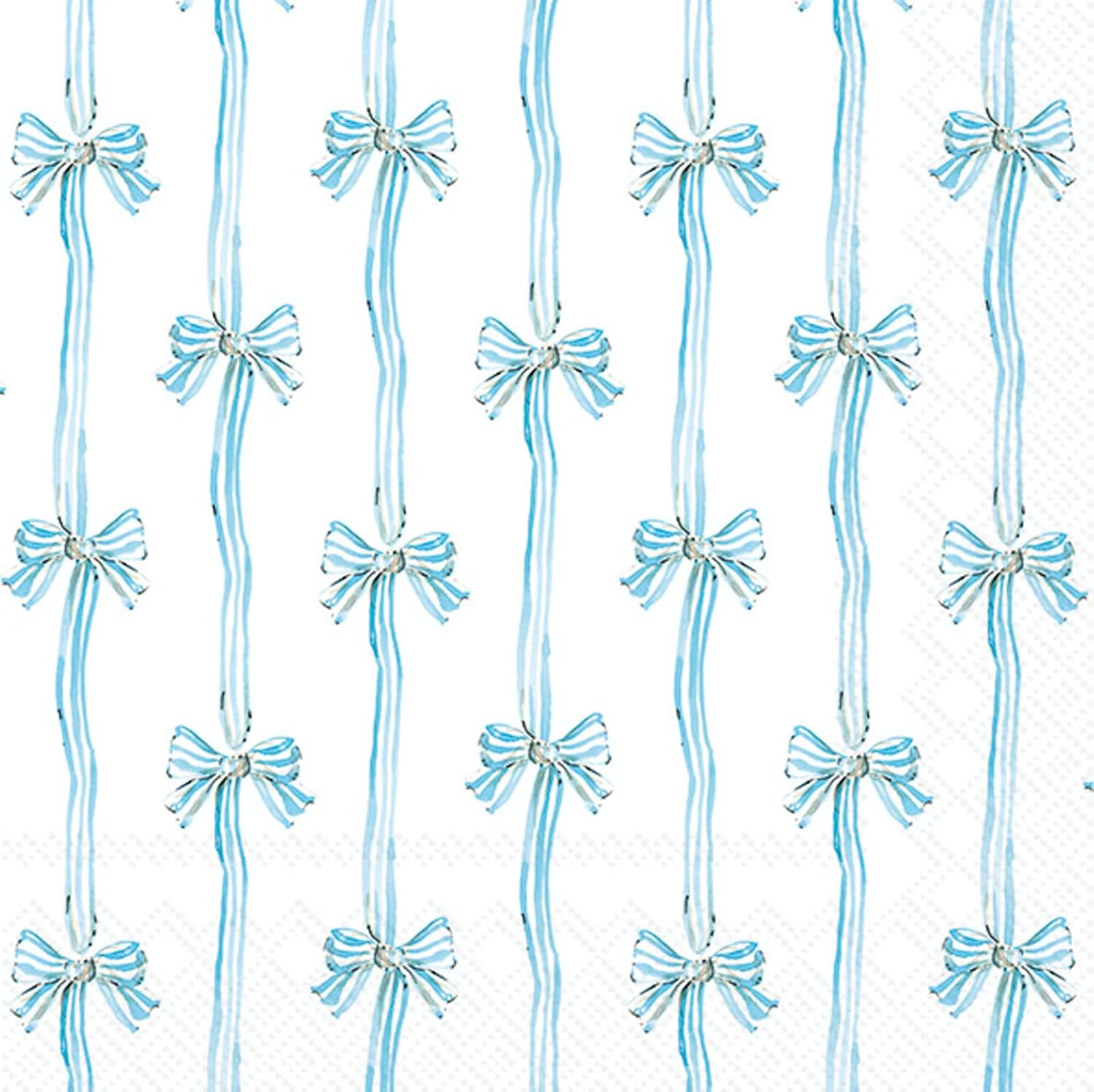 IHR Ideal Home Range Party Napkins Rosanne Beck Disposable 3-Ply Paper Lunch Napkin Pack, 6.5" x 6.5", Baby Toile (Blue), 20-Count