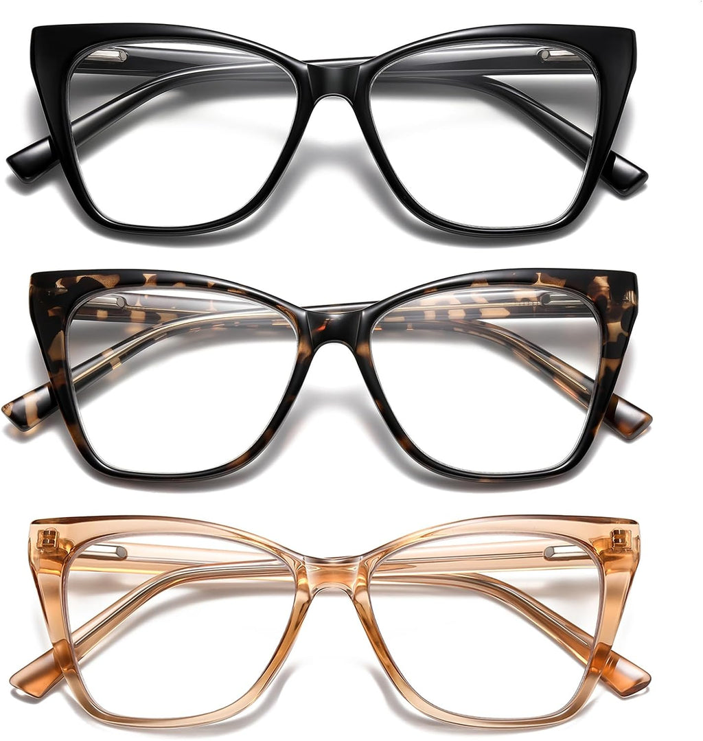 Oversized Reading Glasses Women Cat Eye Style Blue Light Computer Reader Designer Fashion Spring Hinge Eyewear PT2005